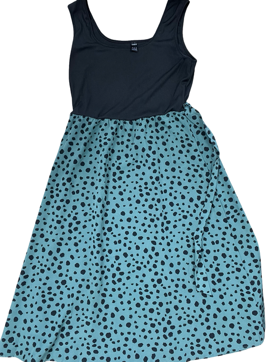 Dress Casual Midi By Shein In Black & Green, Size:L