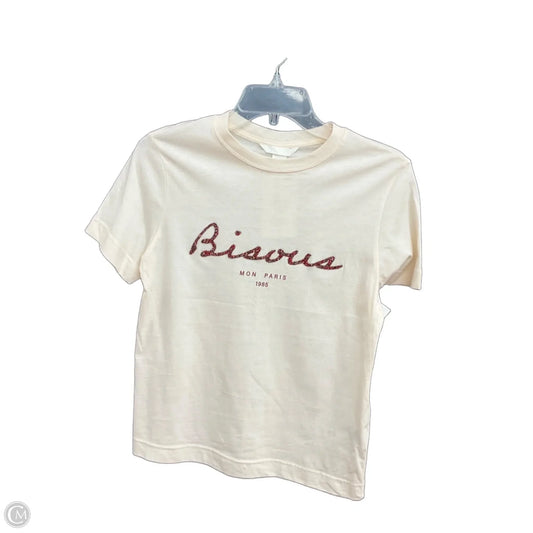 Top Short Sleeve By H&m In Cream, Size: Xxs