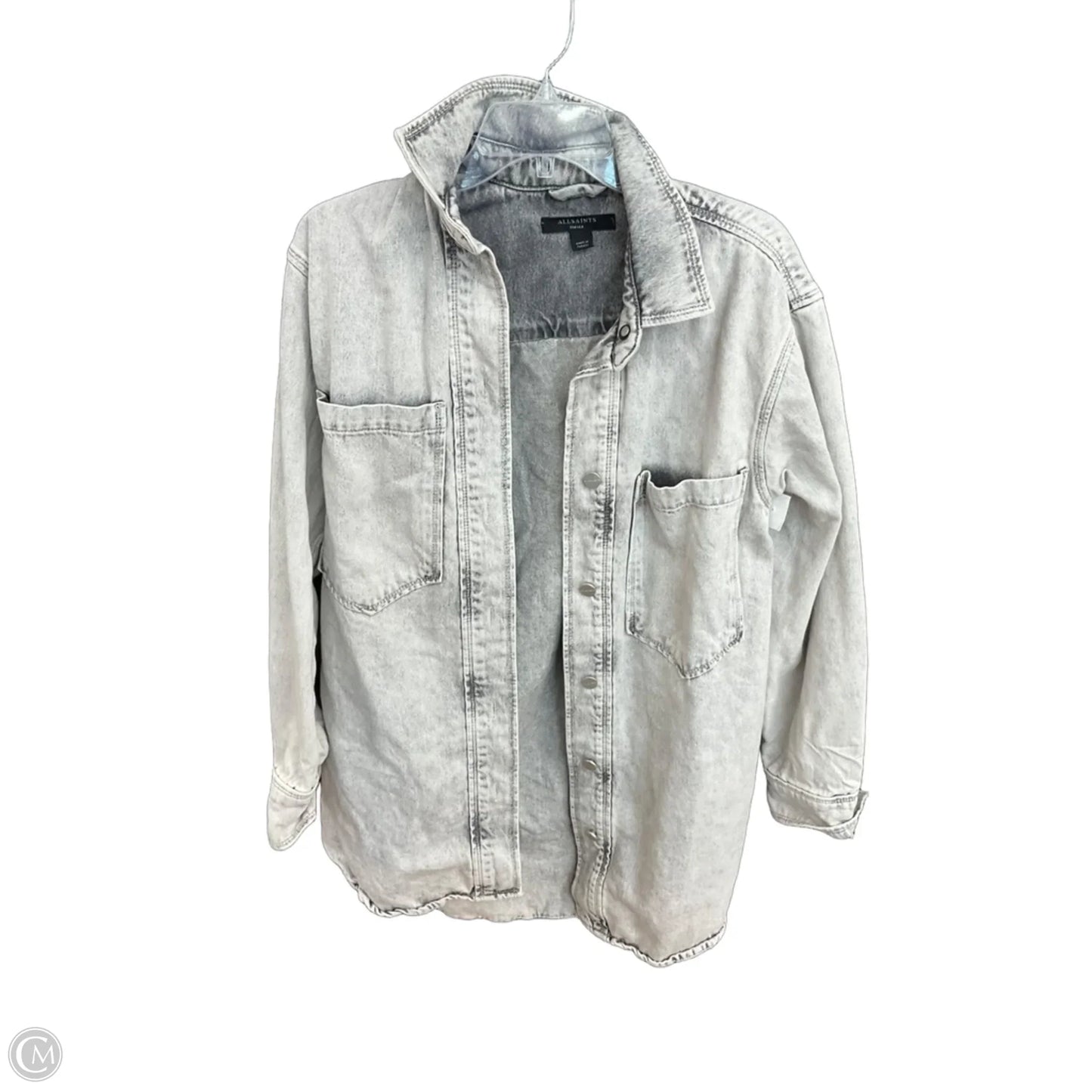 Blouse Designer By All Saints In Grey Denim, Size: S