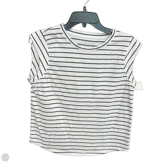 Top Short Sleeve Basic By Talbots In Striped Pattern, Size: M