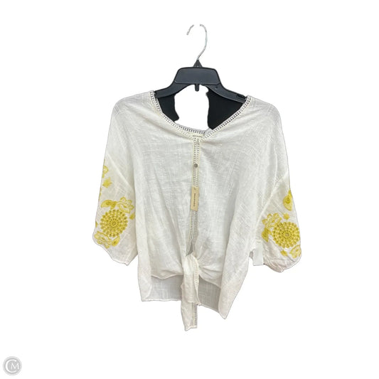 Top Short Sleeve By Max Studio In White, Size: L