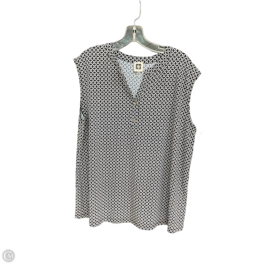 Top Sleeveless By Anne Klein In Navy, Size: 1x