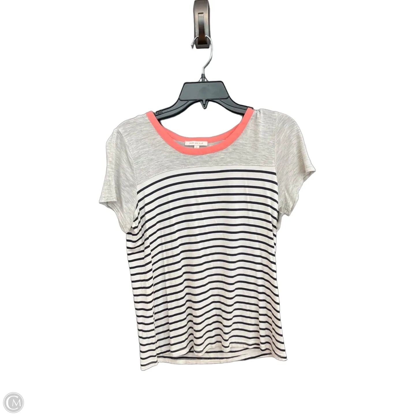 Top Short Sleeve By Skies Are Blue In Striped Pattern, Size: S