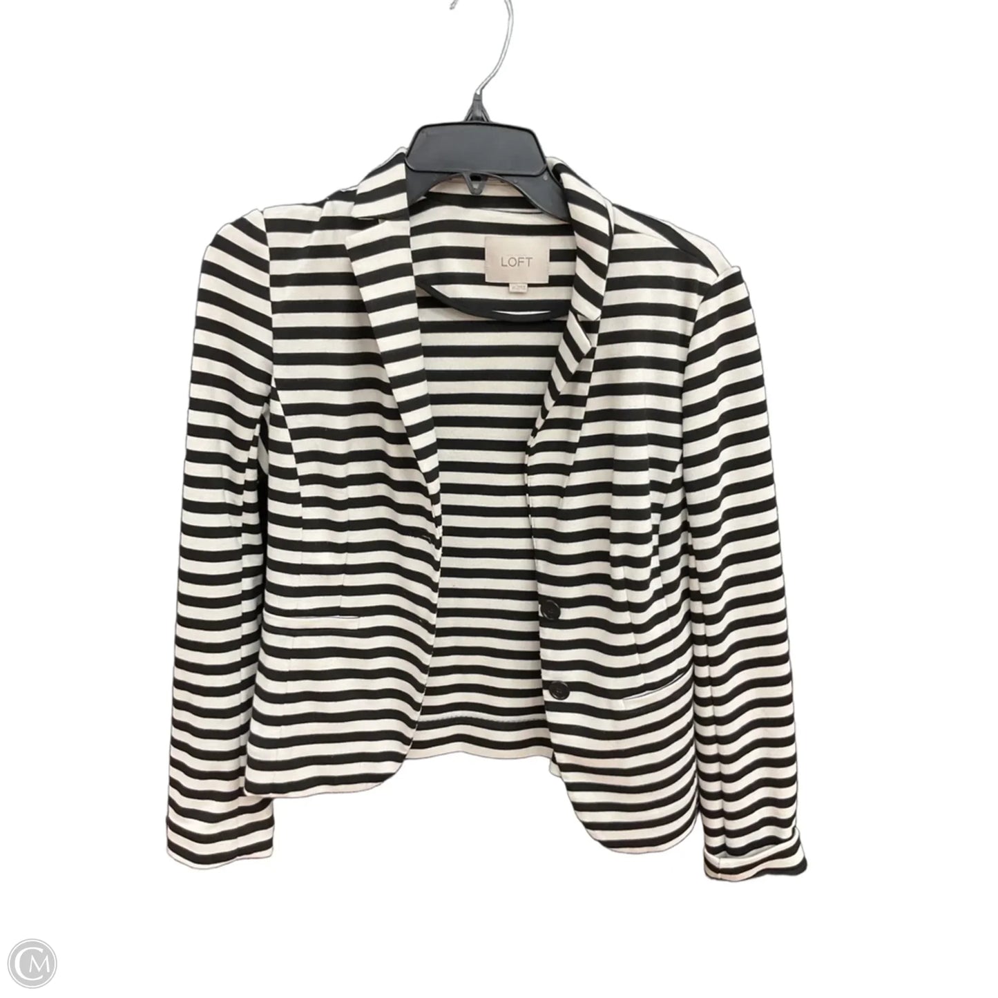 Blazer By Loft In Striped Pattern, Size: Xs