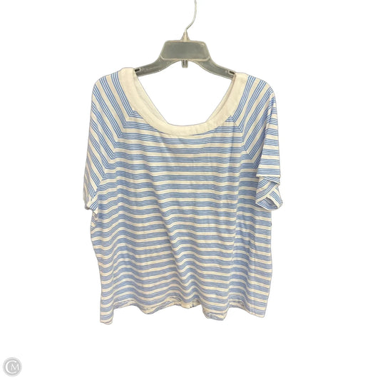 Top Short Sleeve By Talbots In Striped Pattern, Size: 2x