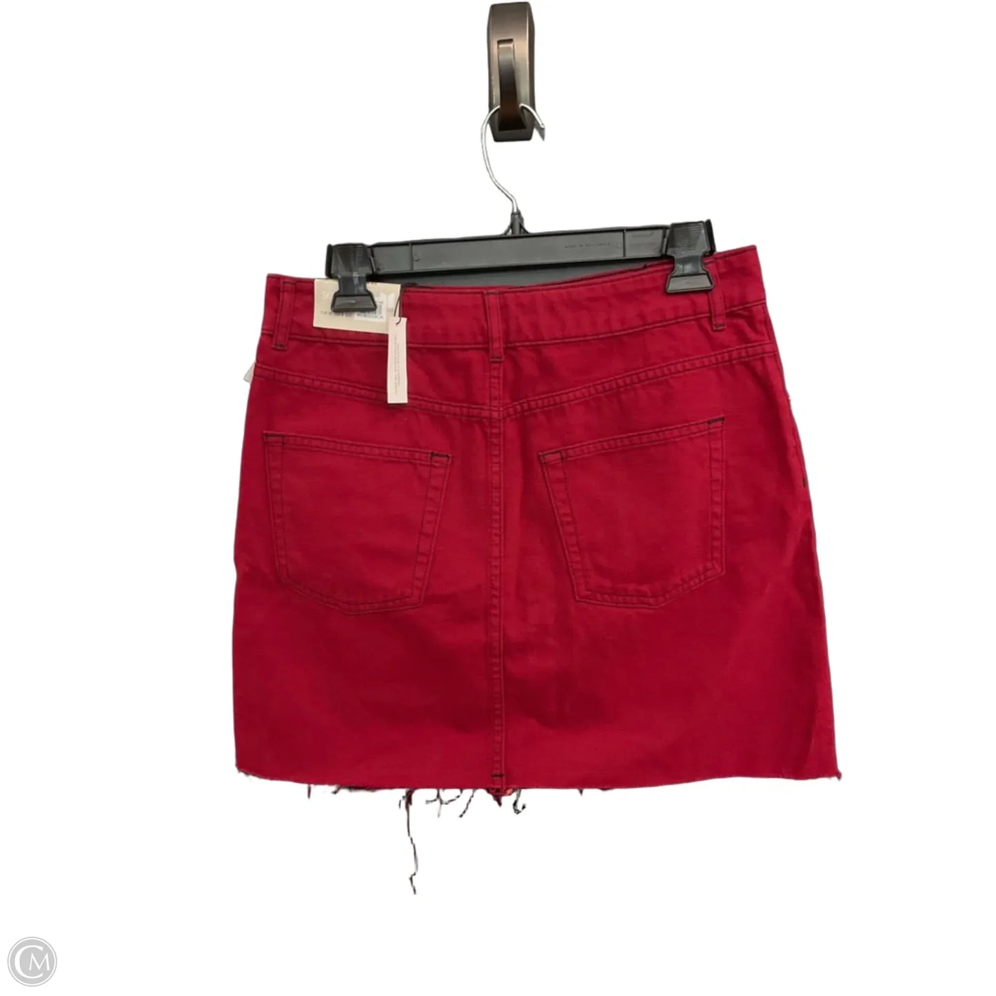 Skirt Mini & Short By Top Shop In Red Denim, Size: 8
