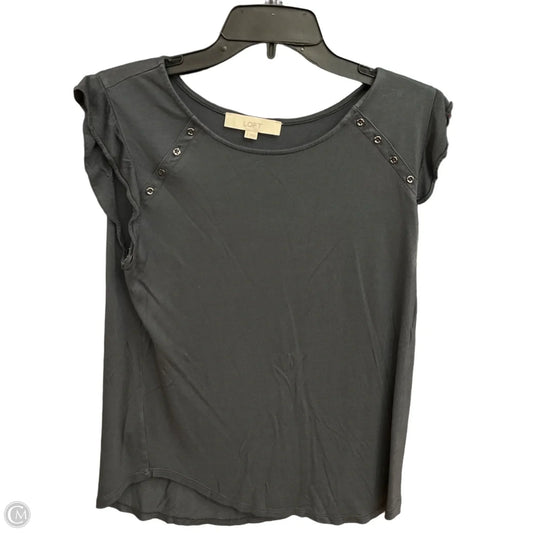 Top Short Sleeve By Loft In Grey, Size: S