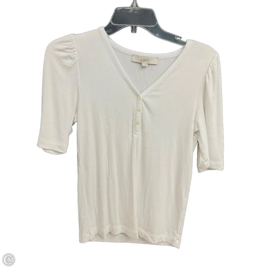 Top Short Sleeve Basic By Loft In White, Size: S