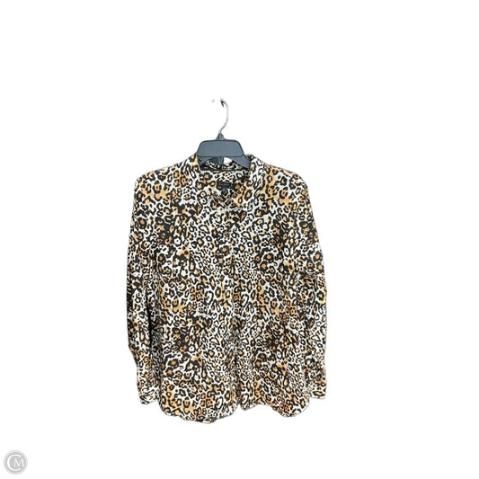 Blouse Long Sleeve By Talbots In Animal Print, Size: Xl