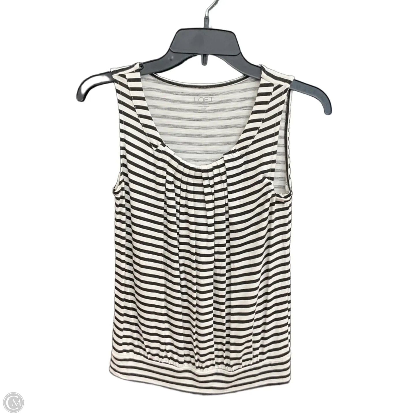 Top Sleeveless By Loft In Striped Pattern, Size: Xxs