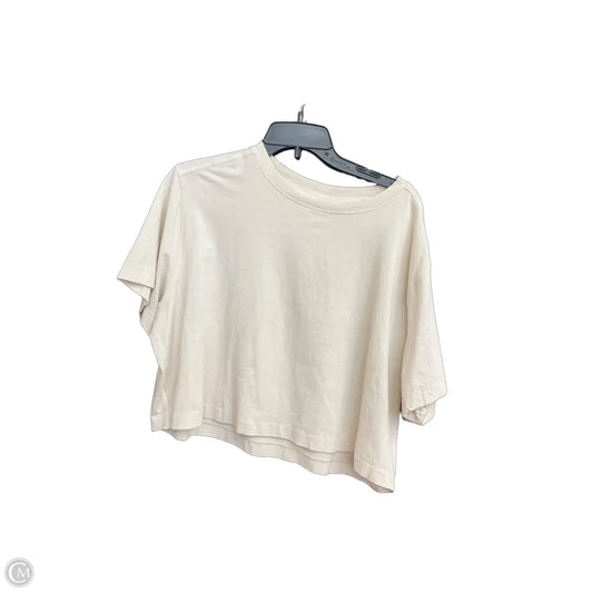 Athletic Top Short Sleeve By Lululemon In Cream, Size: Xl