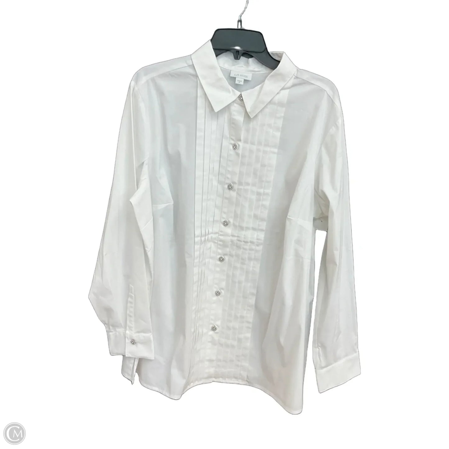 Blouse Long Sleeve By J. Jill In White, Size: Xl