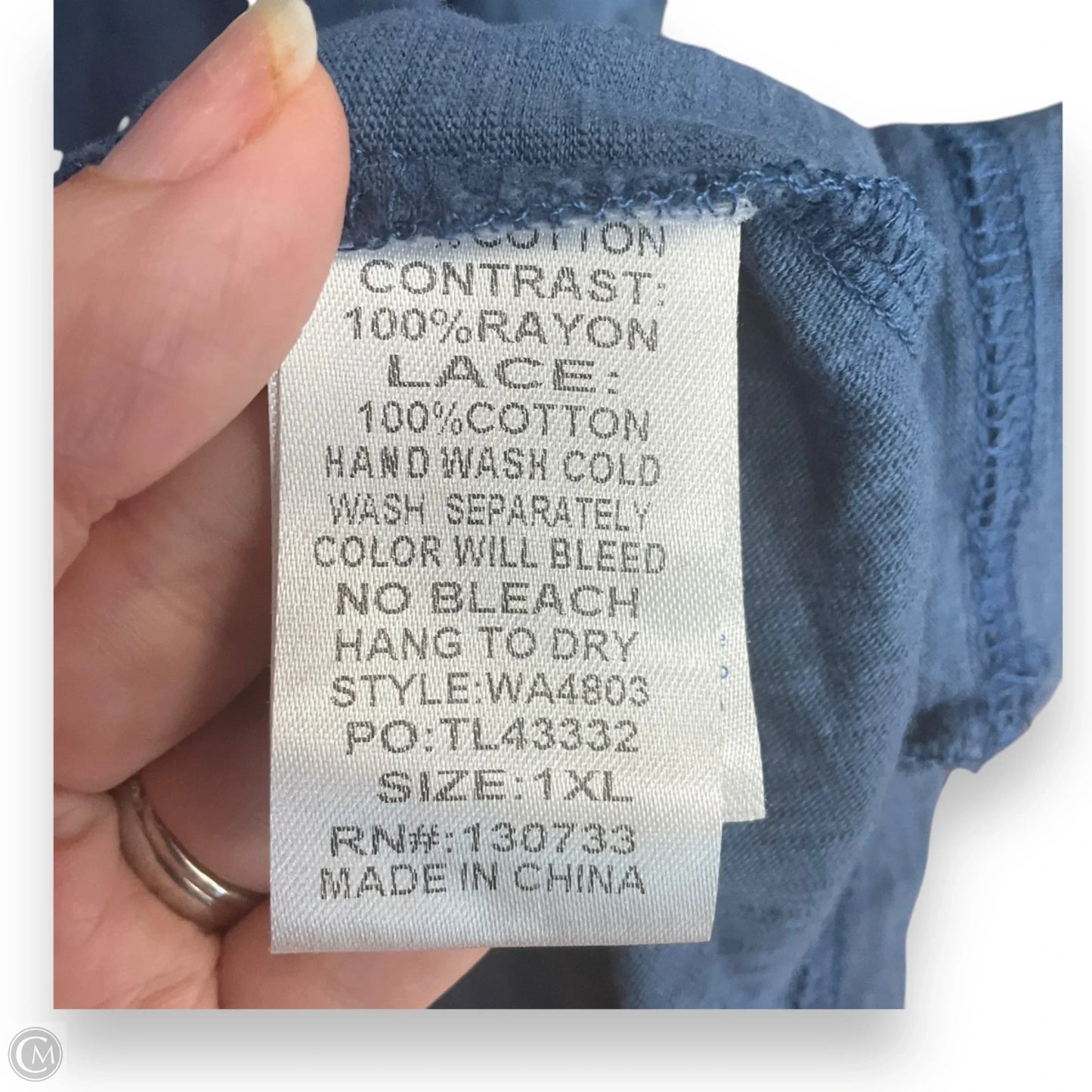 Top Long Sleeve By Umgee In Blue, Size: 1x