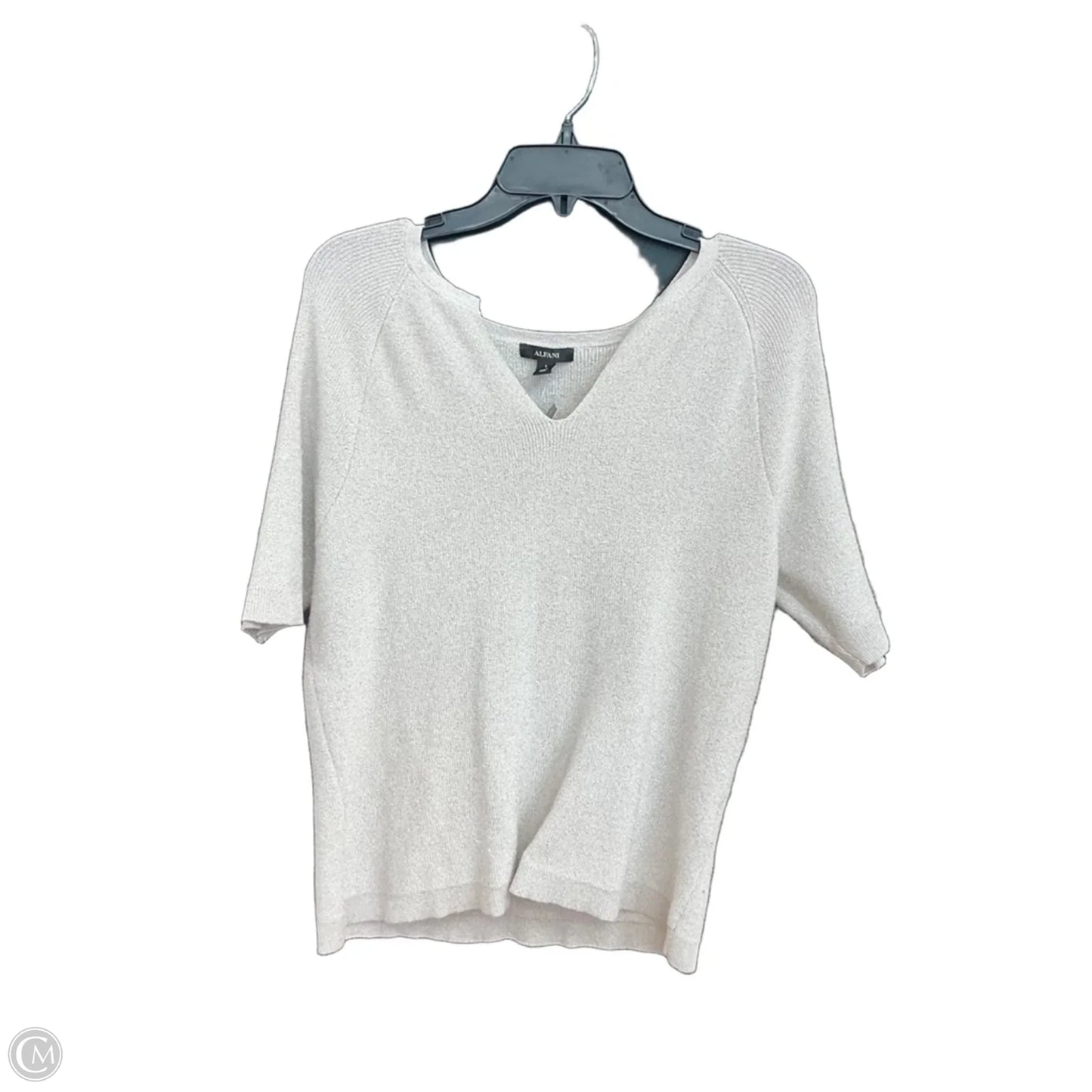 Top Short Sleeve By Alfani In Silver, Size: L