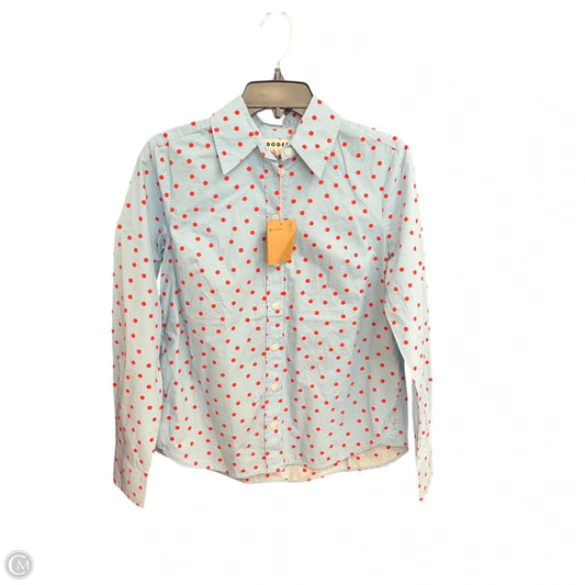 Blouse Long Sleeve By Boden In Polkadot Pattern, Size: S