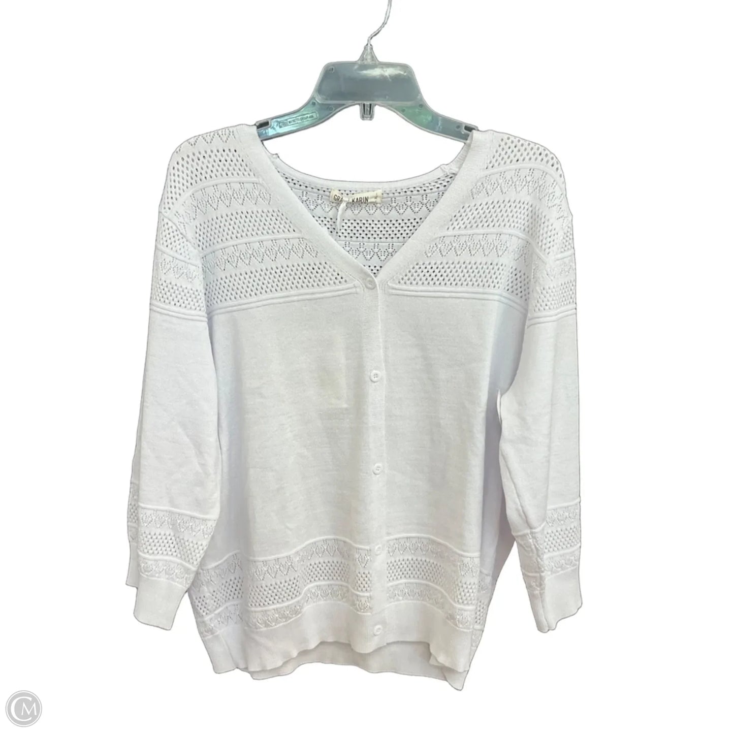 Sweater Cardigan By Grace Karin In White, Size: Xl