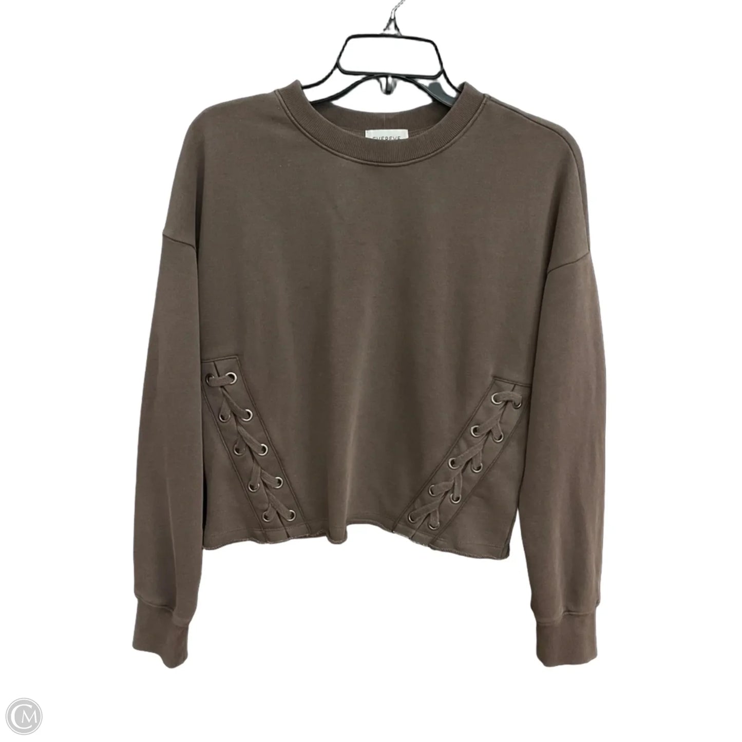 Top Long Sleeve By Evereve In Brown, Size: S