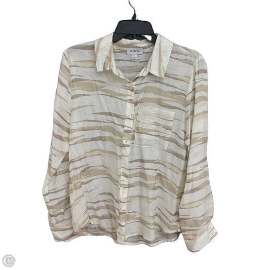 Blouse Long Sleeve By Evereve In Striped Pattern, Size: S