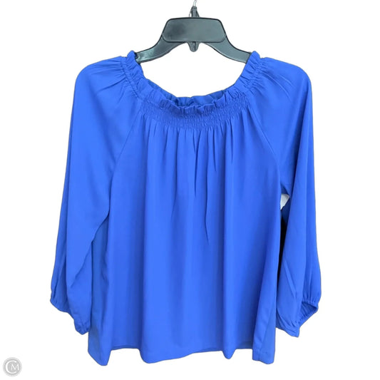 Top 3/4 Sleeve By Ann Taylor In Blue, Size: S
