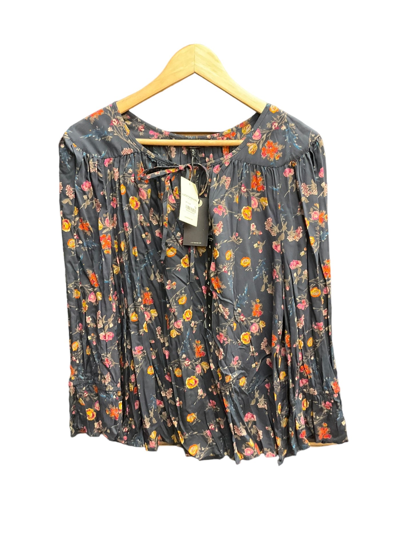 Floral Print Top Long Sleeve Lucky Brand, Size Xl