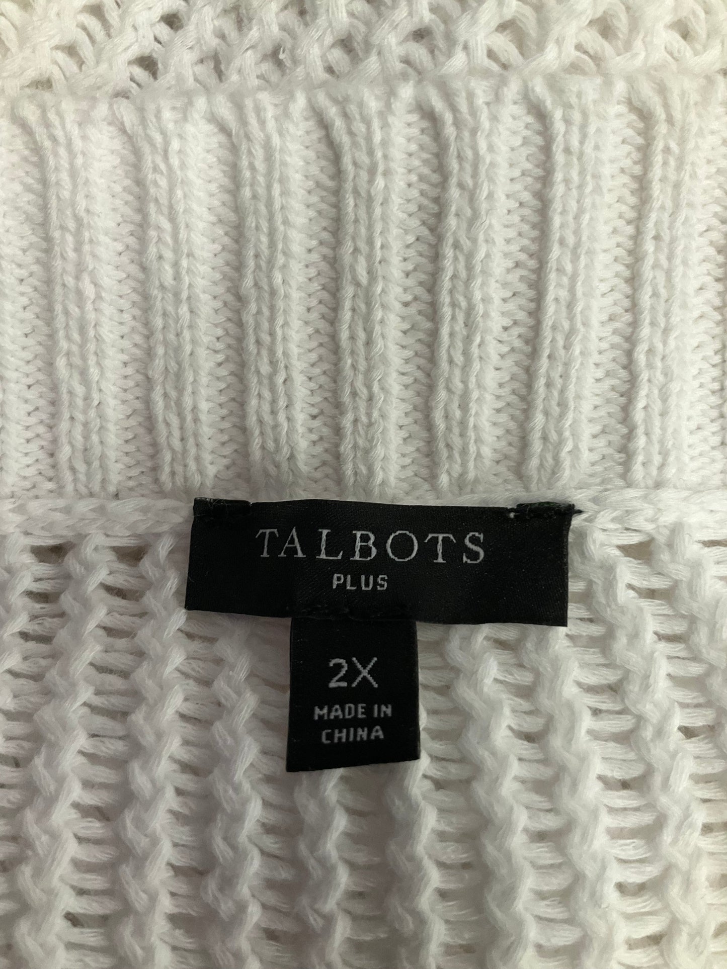 Sweater By Talbots O In White, Size: 2x