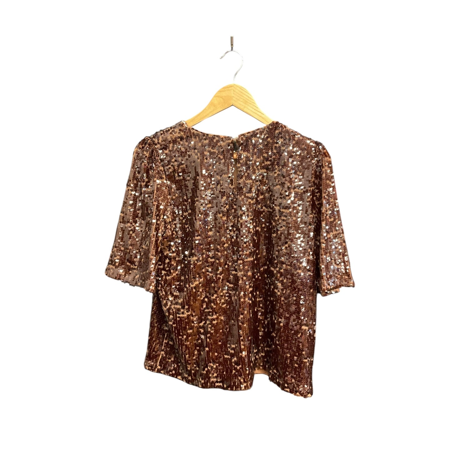 Top Short Sleeve By Loft In Brown, Size: M