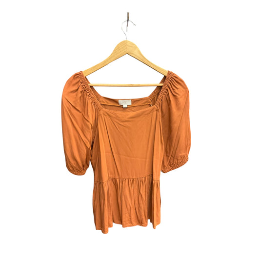 Top Short Sleeve By Loft In Orange, Size: M