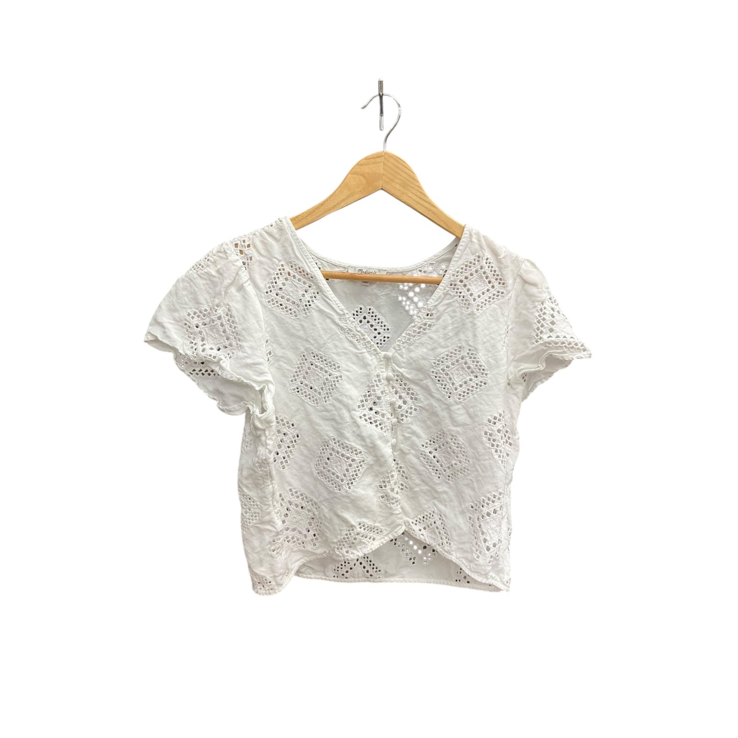 Top Short Sleeve By Madewell In White, Size: L