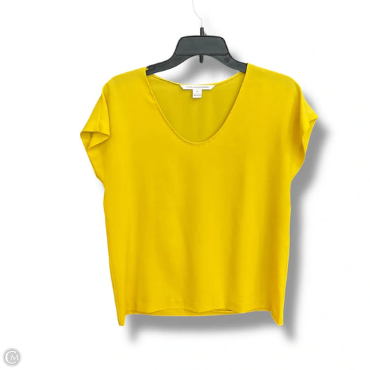 Top Short Sleeve Designer By Diane Von Furstenberg In Yellow, Size: M