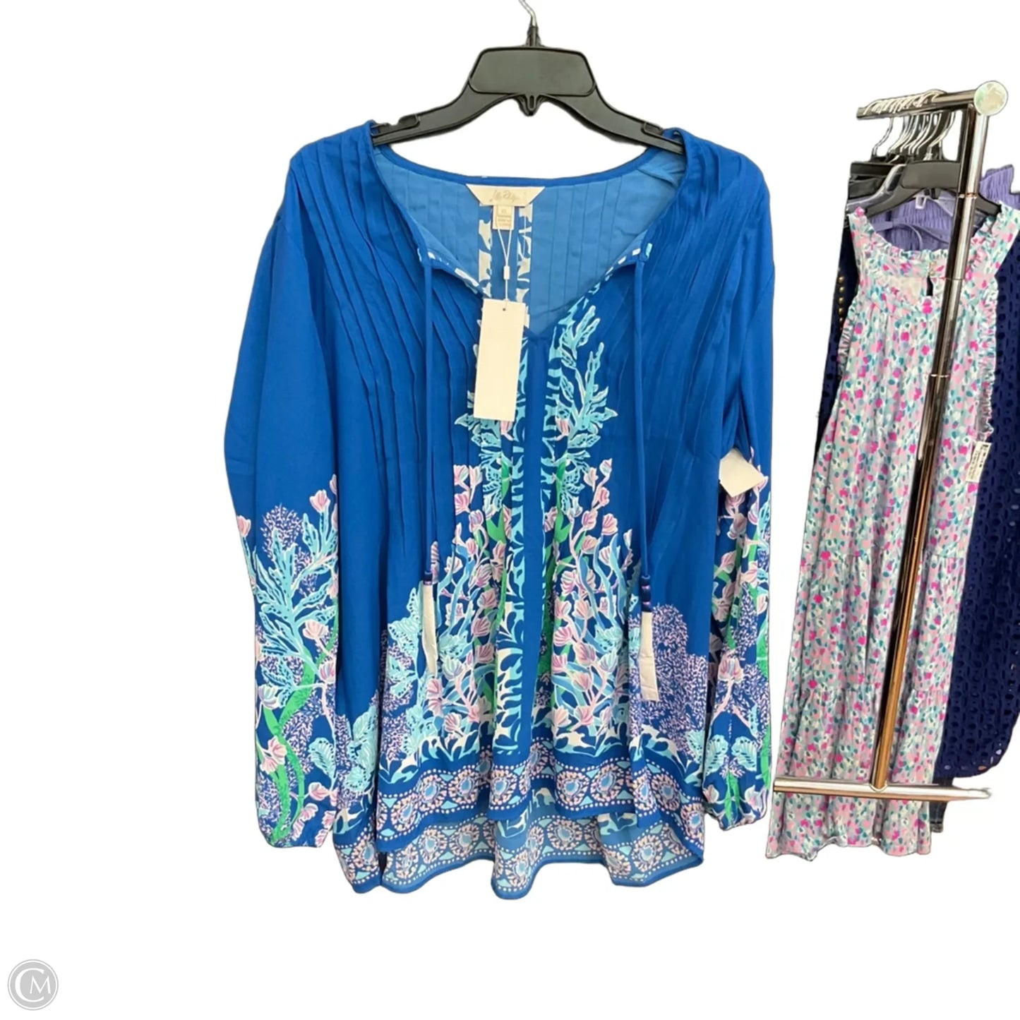 Top Long Sleeve Designer By Lilly Pulitzer In Blue, Size: Xl