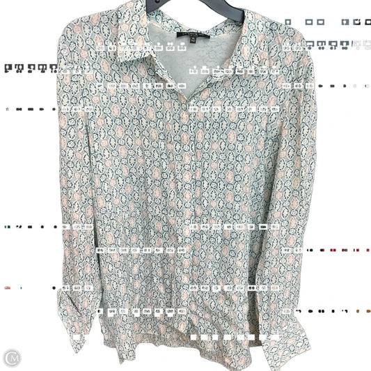 Blouse Designer By Lafayette 148 In Blue, Size: Xl