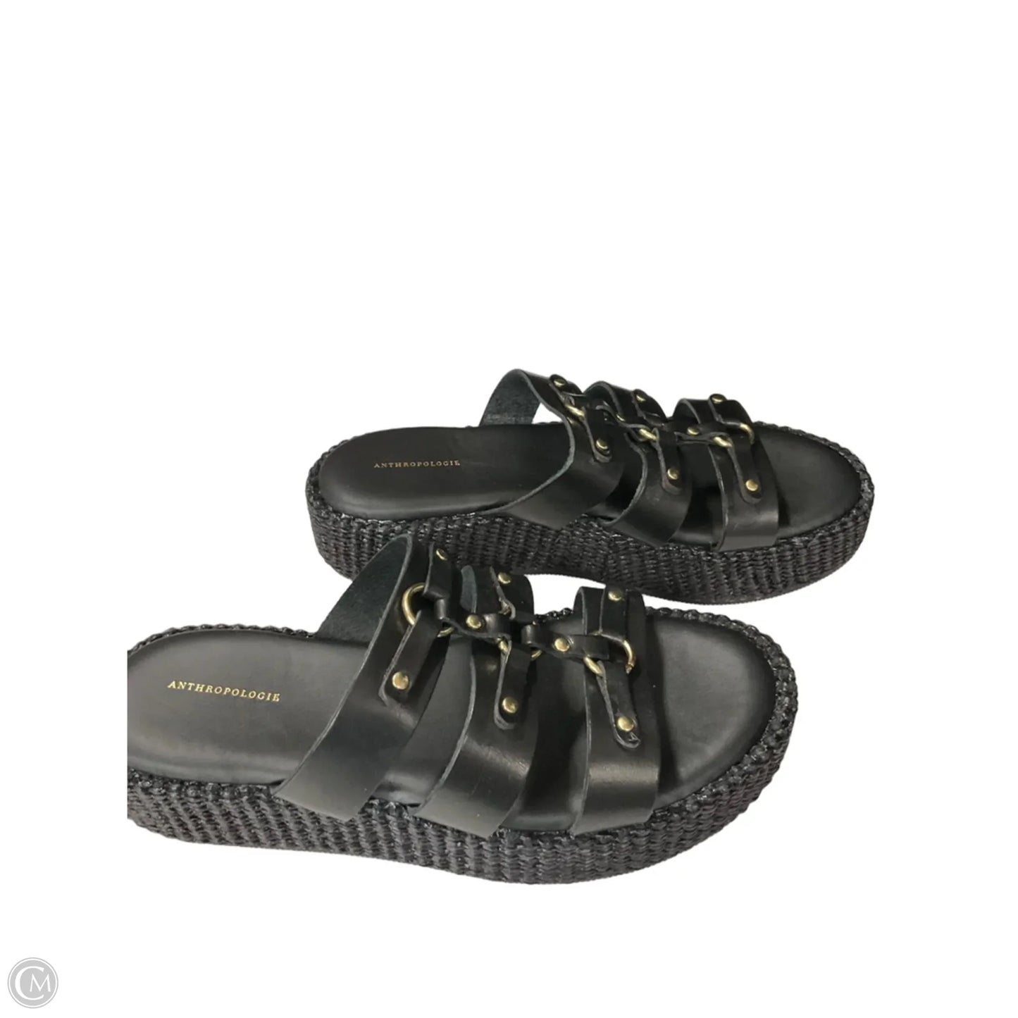 Sandals Heels Block By Anthropologie In Black, Size: 8.5