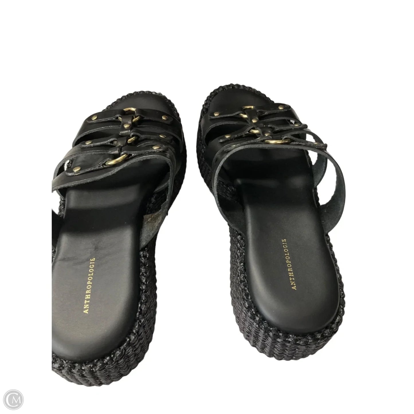 Sandals Heels Block By Anthropologie In Black, Size: 8.5