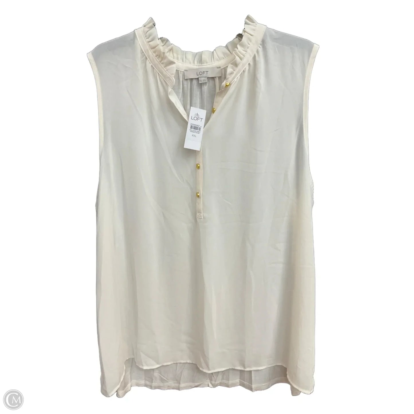 Top Sleeveless By Loft In Cream, Size: Xxl