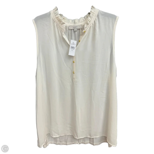 Top Sleeveless By Loft In Cream, Size: Xxl