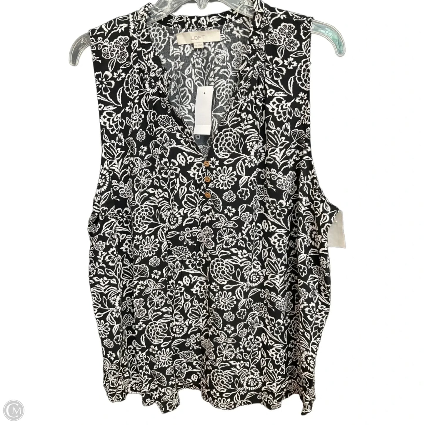 Top Sleeveless By Loft In Black, Size: Xxl