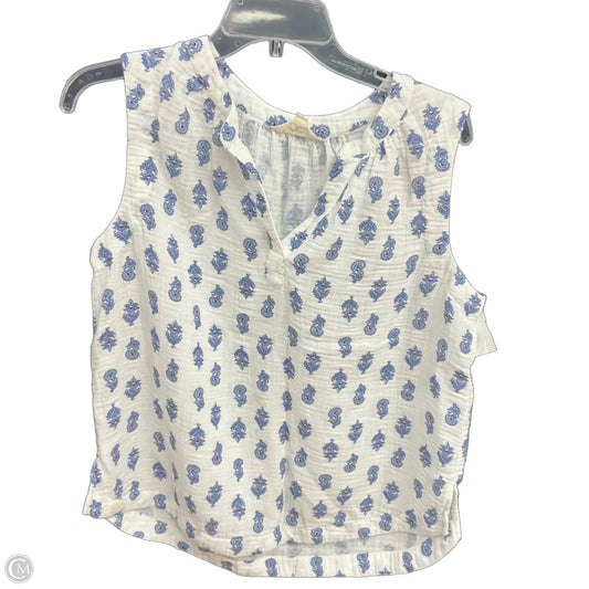 Top Sleeveless By Lucky Brand In Blue & White, Size: M