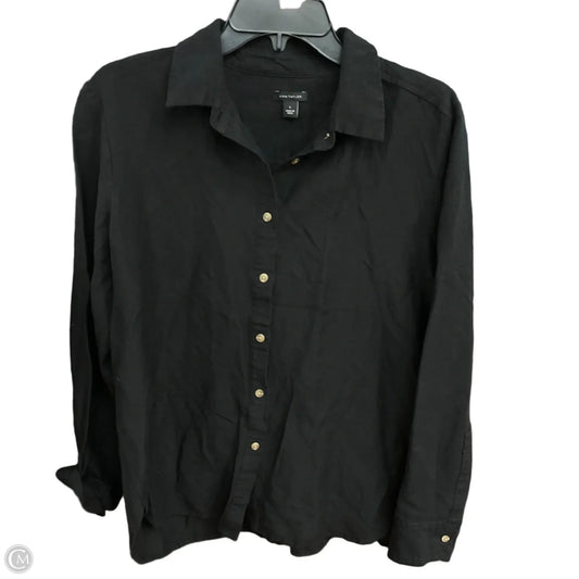 Blouse Long Sleeve By Ann Taylor In Black, Size: L