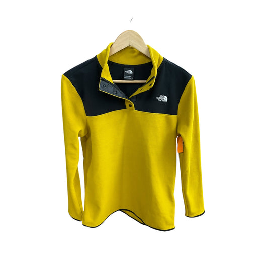 Athletic Top Long Sleeve Collar By The North Face In Yellow, Size: S