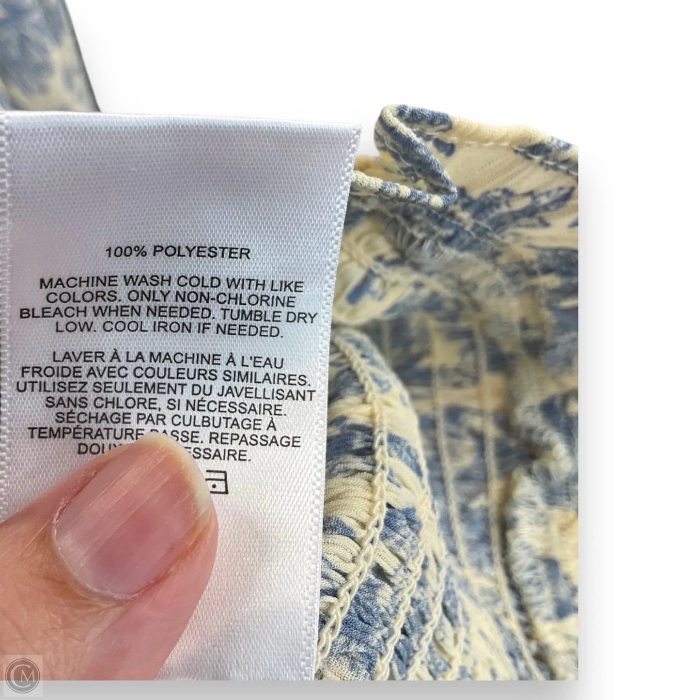 Top Long Sleeve By Express In Blue & Cream, Size: Xs