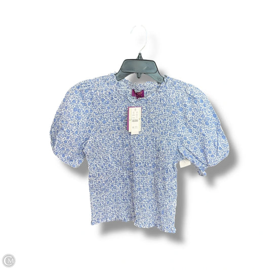 Top Short Sleeve By J. Crew In Blue & White, Size: S