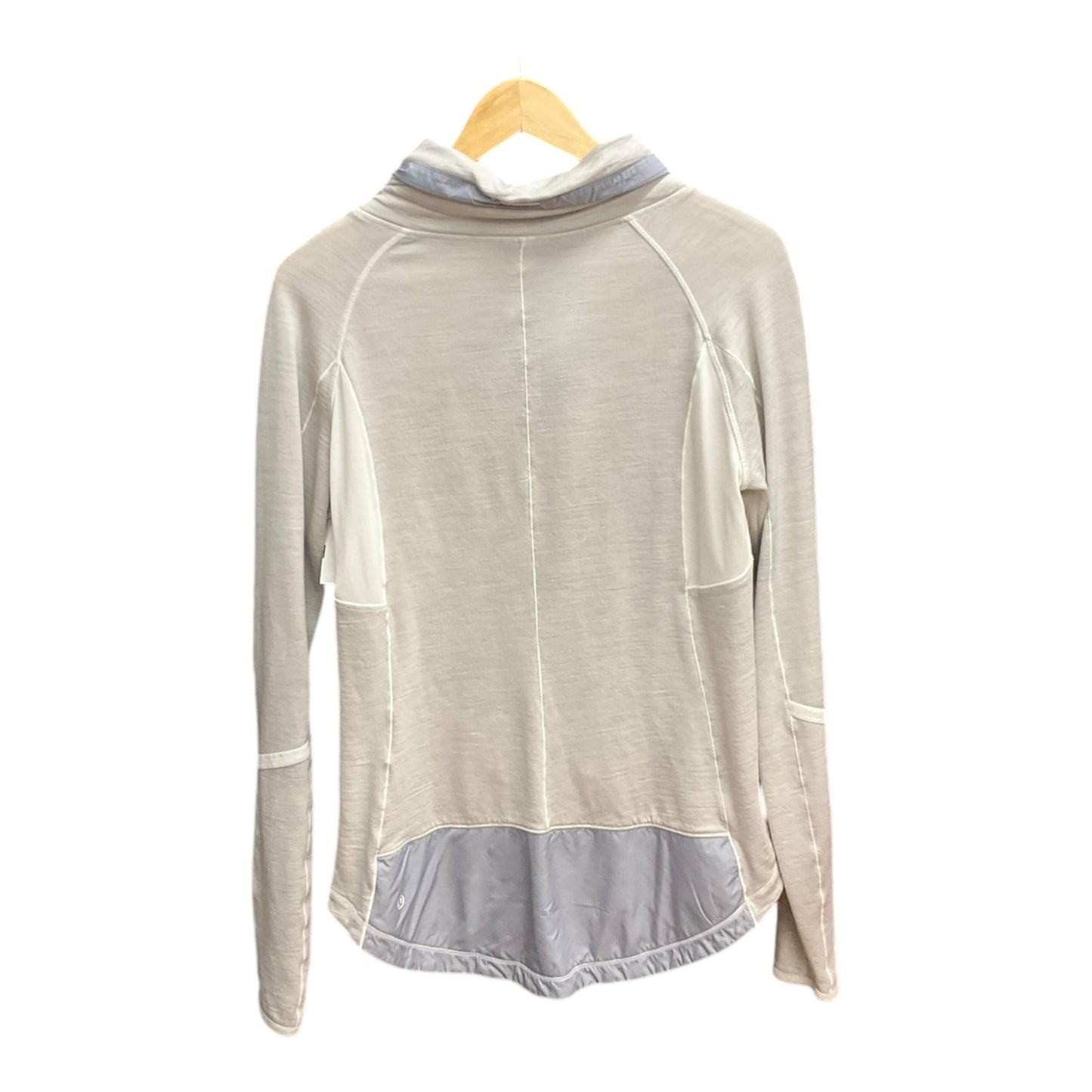 Athletic Top Long Sleeve Hoodie By Lululemon In Grey, Size: 12