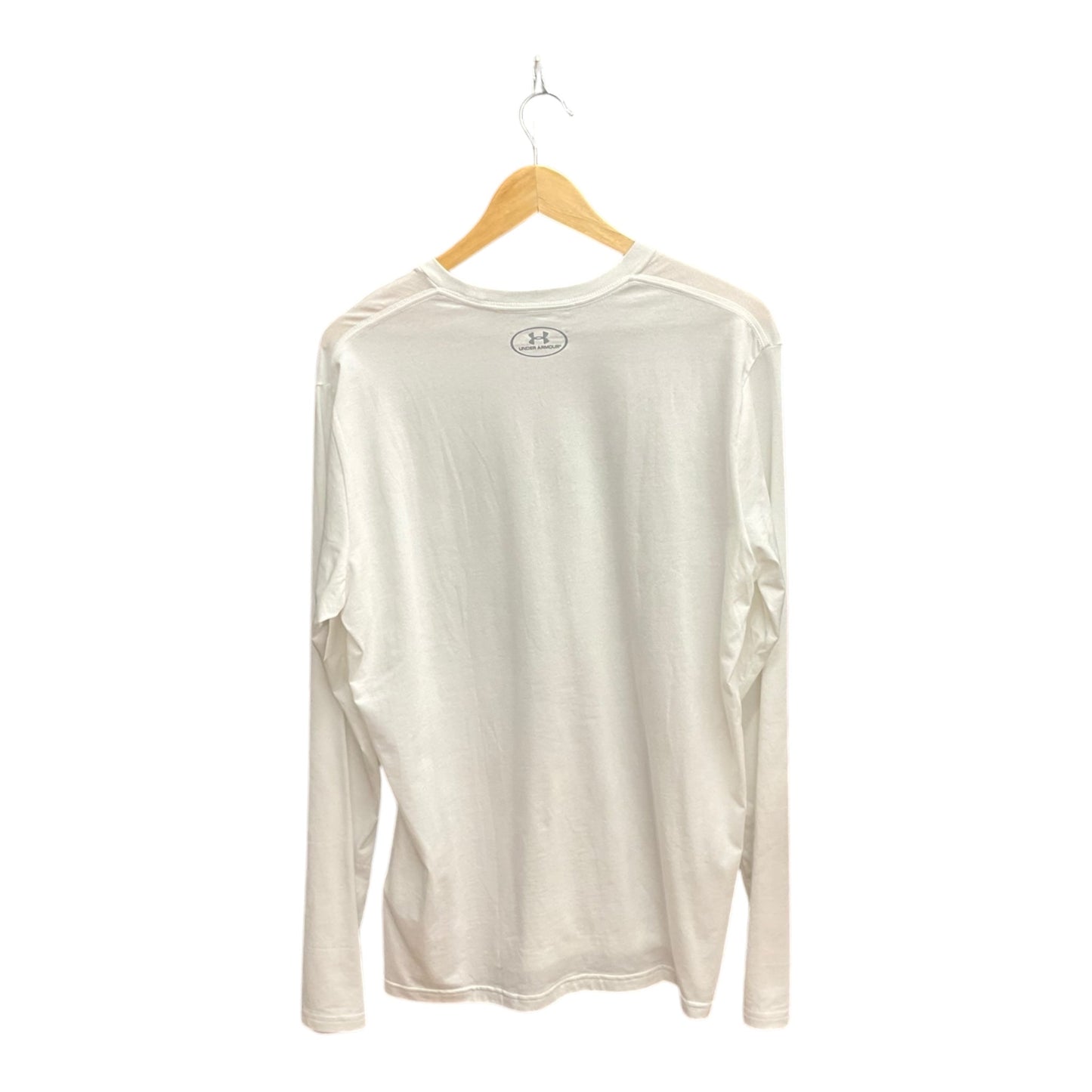 Athletic Top Long Sleeve Crewneck By Under Armour In White, Size: L