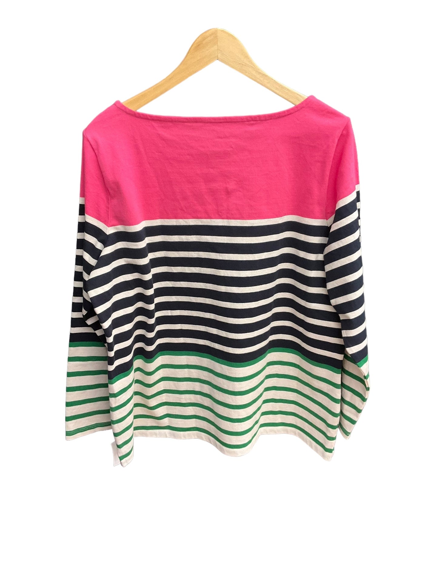 Top Long Sleeve By Talbots In Striped Pattern, Size: 1x