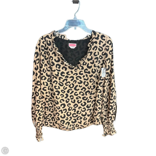 Top Long Sleeve Designer By Kate Spade In Animal Print, Size: S