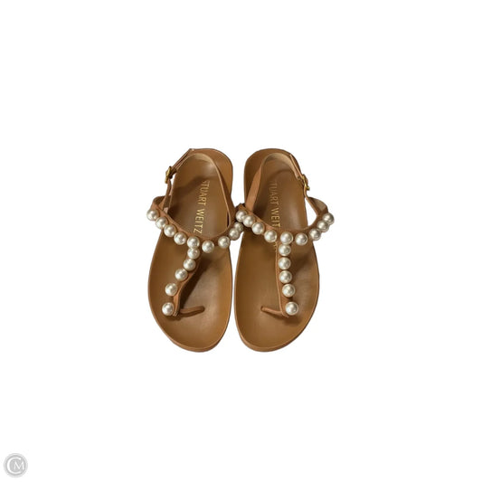 Sandals Designer By Stuart Weitzman In Tan & White, Size: 6