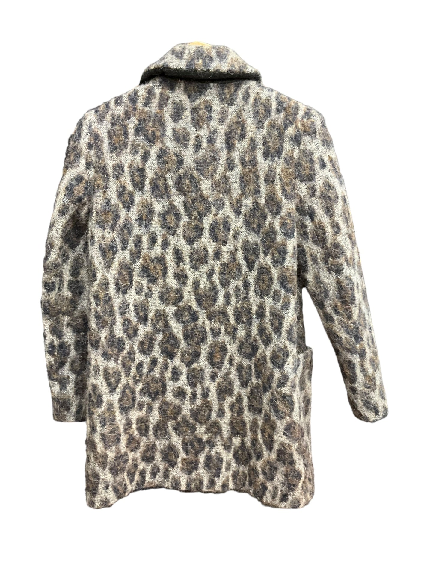 Coat Wool By Zara Basic In Leopard Print, Size: Xs