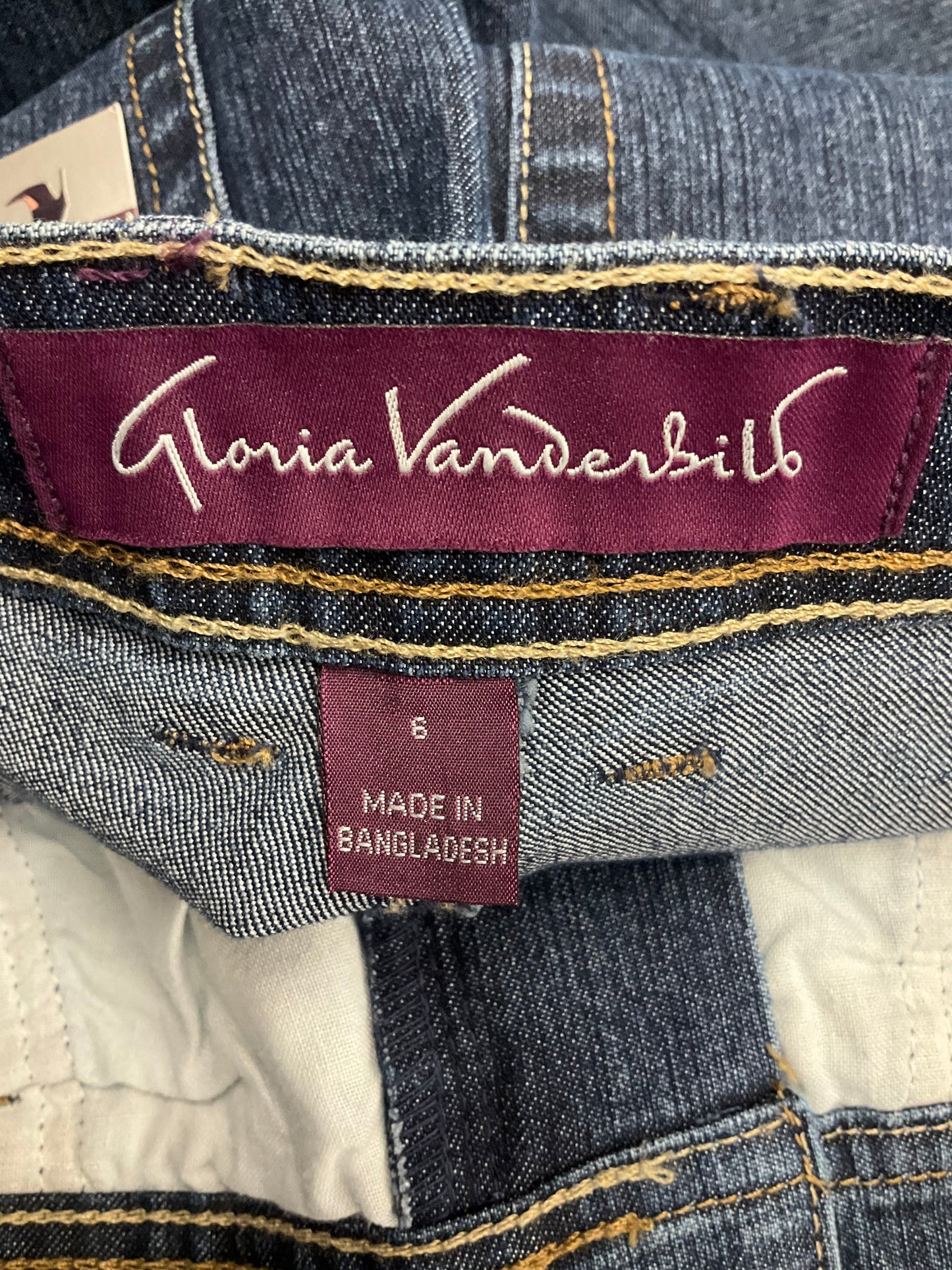 Blue Denim Jeans Straight Gloria Vanderbilt, Size 6