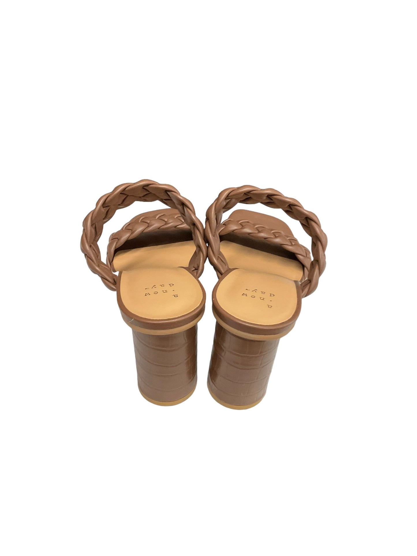 Brown Sandals Heels Block A New Day, Size 9