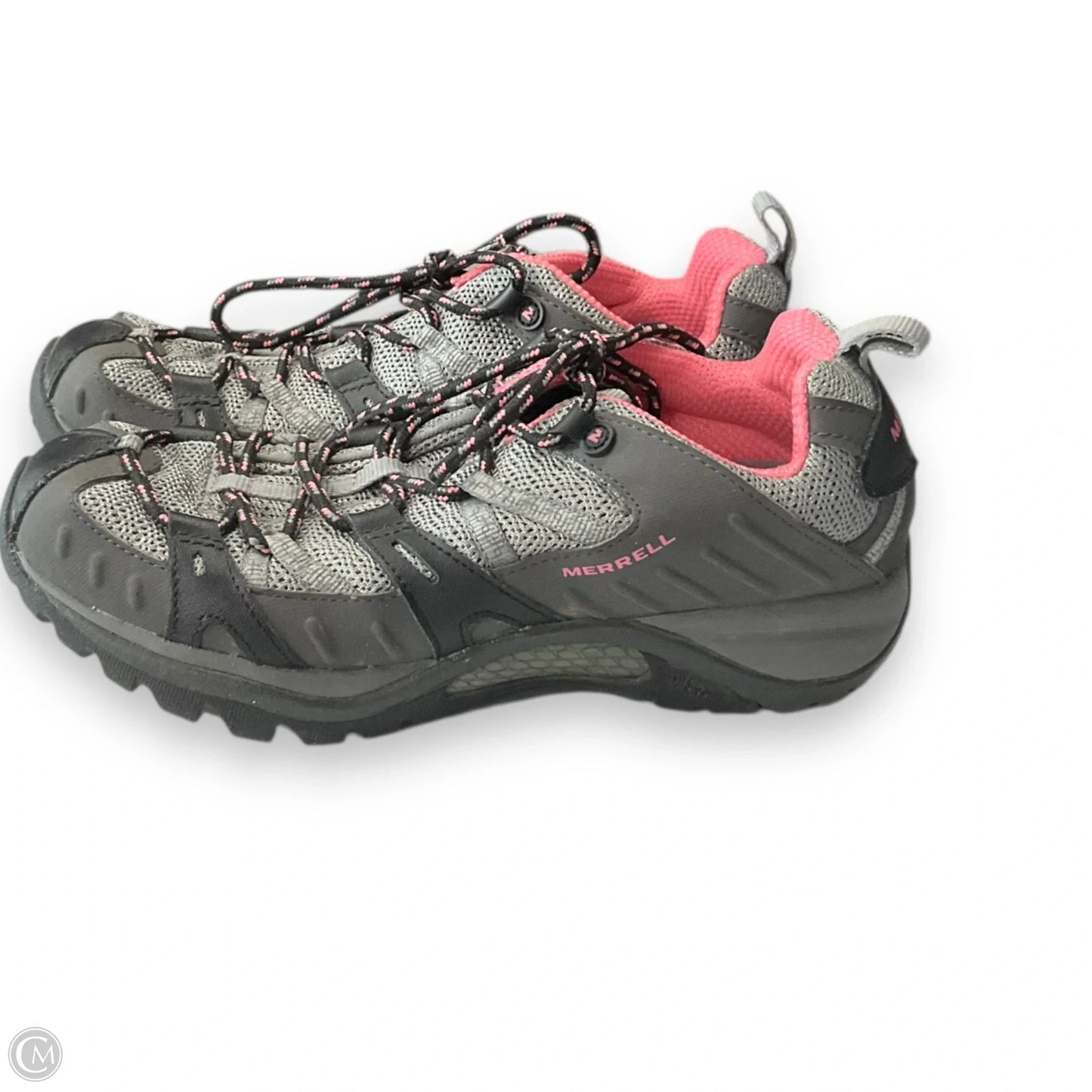 Shoes Hiking By Merrell In Grey & Pink, Size: 8